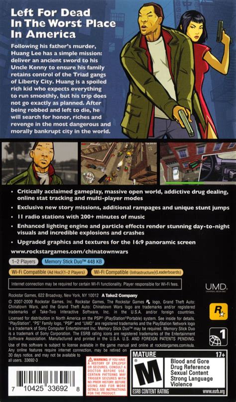 Grand Theft Auto Chinatown Wars 2009 Psp Box Cover Art