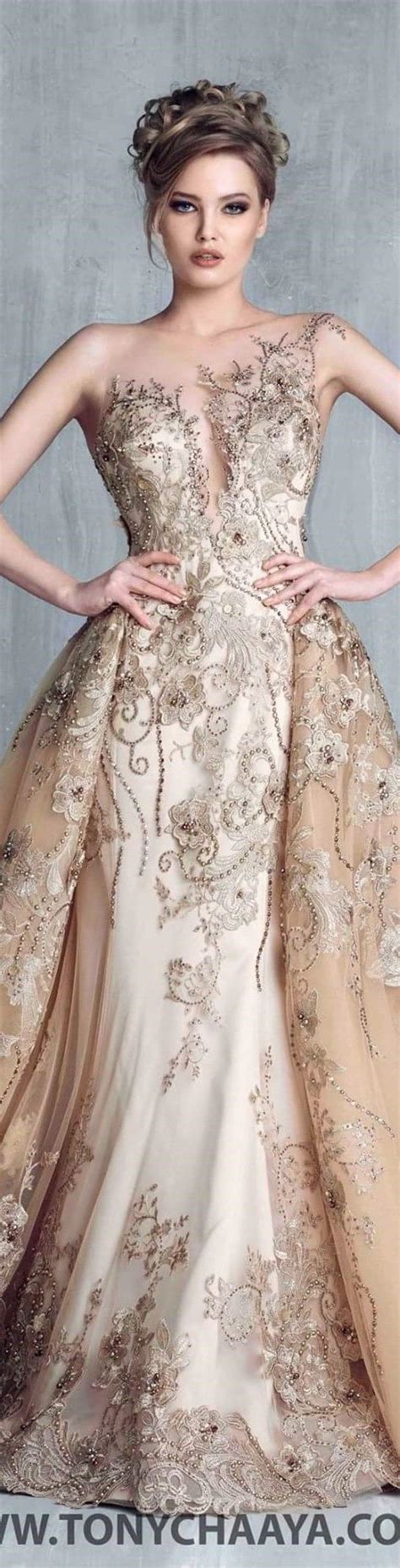 Nude Color Weddnig Gown Tony Chaaya Couture 2016 Fancy Dresses
