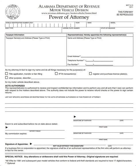 Free Printable Power Of Attorney Forms For Alabama Printable Form 2024