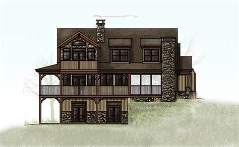 Smoky Mountain Cottage Crafstman Rustic Cottage House Plan Wraparound