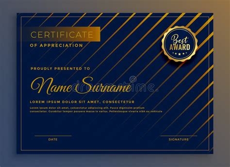 Creative Certificate Of Appreciation Award Template In Red And G Stock