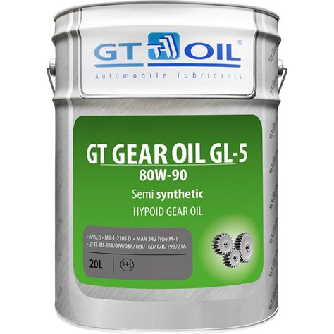 Масло Gear Oil Sae 80w 90 Api Gl 5 20 л Gt Oil 8809059407103