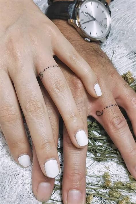 27 Charming Wedding Ring Tattoos To Try With Your Partner Small Quote Tattoos Couple Tattoos