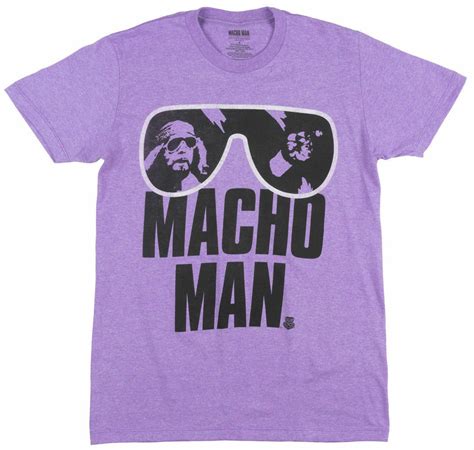 Wwe Macho Man Randy Savage T Shirt Heather Purple Mens Retro