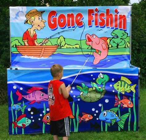 Our little nugget had the best time trying her luck at a ball toss game (and winning a couple of small emoji pillows), so i figured why not create a few simple diy carnival games that we can do at home. Gone Fishing Carnival Game - Inflatables & Mobile Video ...