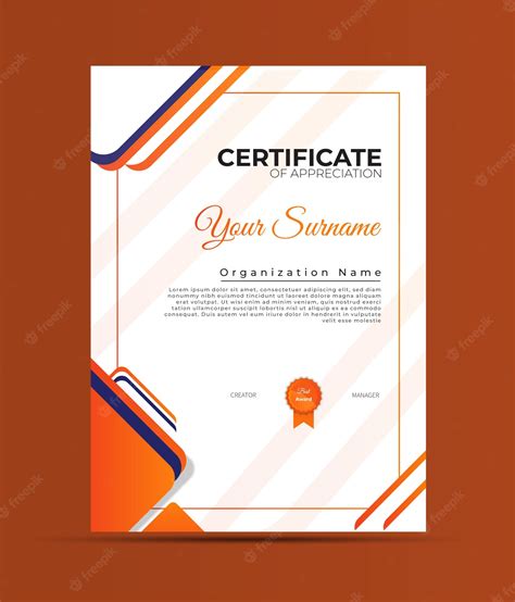 Plantilla De Diploma De Diseño De Certificado Vector Premium