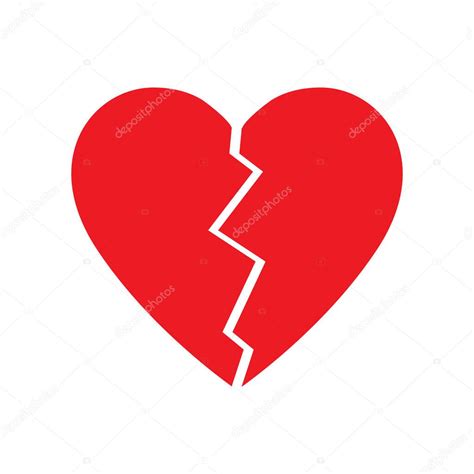 Icono Del Vector Corazón Roto Corazón Roto Rojo Ilustración Aislada 2023
