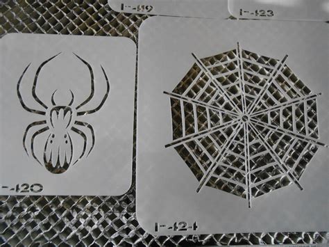 Airbrush Temporary Tattoo Stencil Set 281 Spiders And Webb Etsy