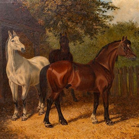 Early 20th Century Antique Original English Horses Oil Painting Chairish