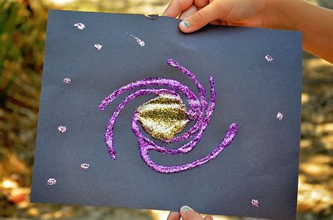 Kids Crafts Basics Galaxy Art Galaxy Artwork Glitter Art