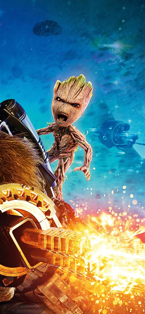 1125x2436 Baby Groot And Rocket Raccoon Guardians Of The Galaxy Vol 2