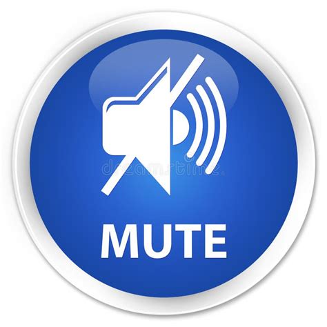 Mute Premium Blue Round Button Stock Illustration Illustration Of