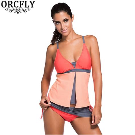 Orcfly Hot Sale 2017 Plus Size Swimwear Women Orange Pink