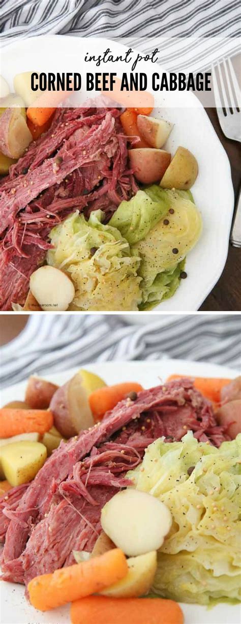 Corned beef brisket, including spice packet or diy spice packet 2 lbs petite red potatoes, quartered 3 cups baby carrots 1 head green cabbage, cut into large wedges. Instant Pot Corned Beef and Cabbage | Recipe | Pot recipes ...