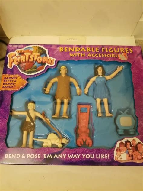 1993 Flintstones Bendable Figure Set Barney Betty And Bamm Bamm By Mattel Nib 2299 Picclick