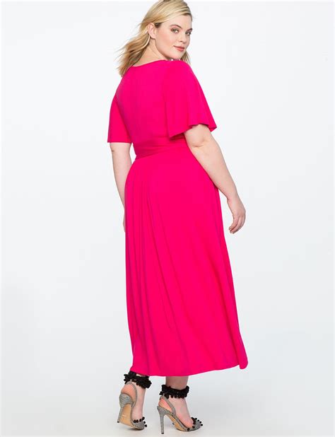 Flutter Sleeve Maxi Dress Womens Plus Size Dresses Eloquii Maxi