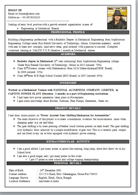 Show off your value as a future employee. Mechanical Engineering Resume Format Resume Format For ...