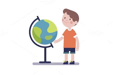Boy Learning Geography Boys Learning Human Icon Geography