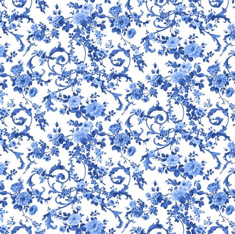 Northcott Blue And White Porcelain Rose Scroll Cotton Fabric Michaels