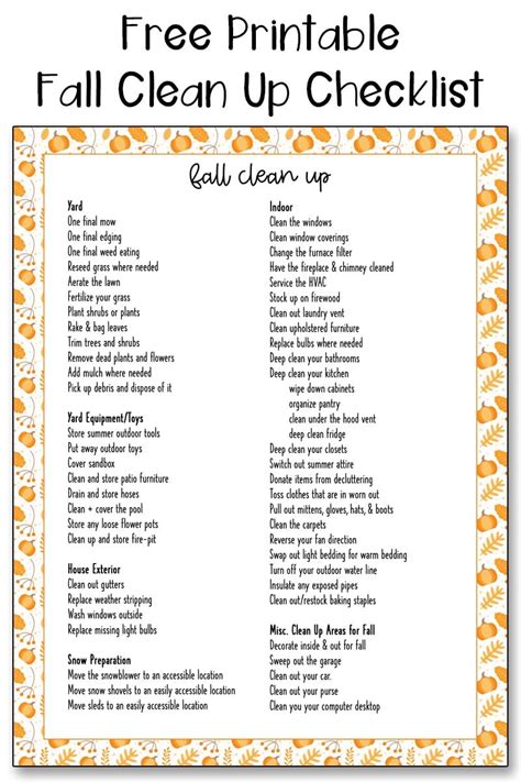 Fall Clean Up Free Checklist To Prepare Your House For Fall Fall
