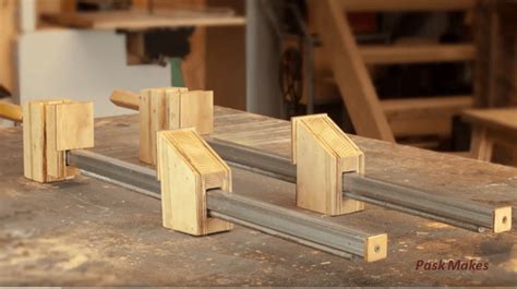 I made this one from a regular 2×4, 1/2″ plywood and some common hardware. Homemade Wood Bar Clamps Made Easy. - BRILLIANT DIY