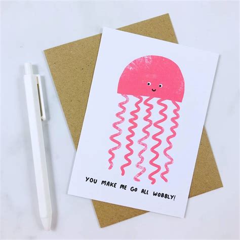 You Make Me Go All Wobbly Valentines Card By Momoboo