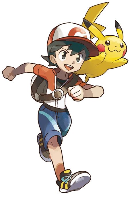 Male Protagonist And Pikachu Character Artwork From Pokémon Lets Go