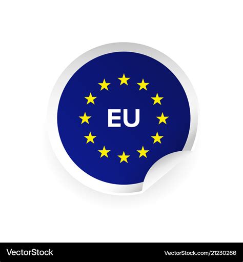 Eu European Union Logo Sticker Royalty Free Vector Image