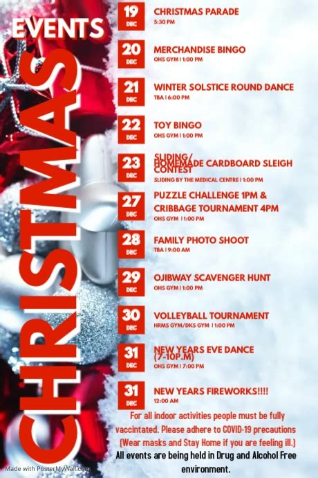 Copy Of Christmas Event Schedule Template Postermywall