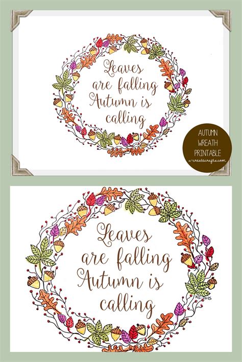 We're going to hang them up on our wall for a festive fall decoration. Autumn Wreath Free Printable