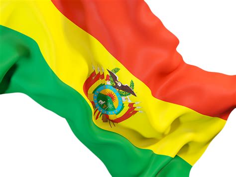 Waving flag closeup. Illustration of flag of Bolivia png image