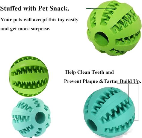 Dog Chew Toy Balls Durable Soft Rubber Non Toxic Bite Resistant Pet