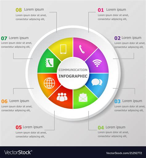 Infographic Design Template With Communication Vector Image