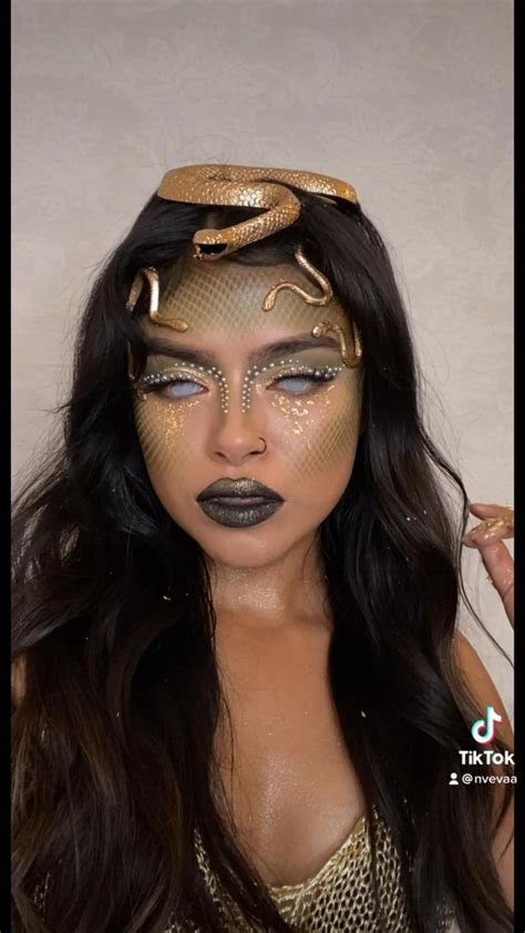 glam medusa 🐍 tiktok nvevaa in 2022 halloween makeup pretty halloween makeup glamour m… in