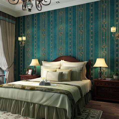 Free Download European Luxury Bedroom 3d Wallpaper Stripes Living
