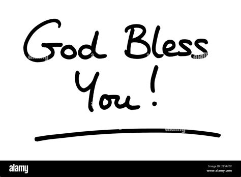 God Bless You Handwritten On A White Background Stock Photo Alamy