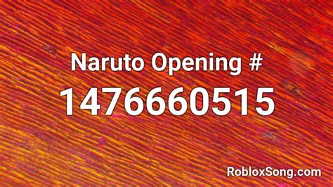 Naruto Opening Roblox Id Roblox Music Codes
