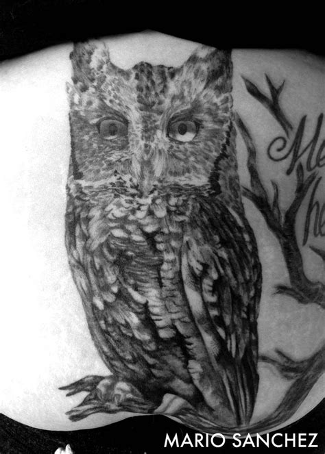 Black And Grey Owl Tattoo Owl Tattoo Gray Owl Animal Tattoo