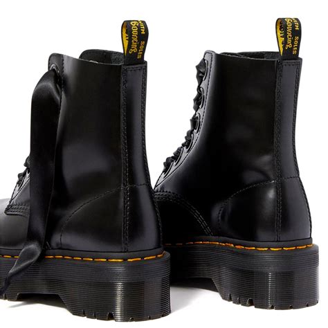 Dr Martens Molly Womens Quad Platform Leather Boots Bl