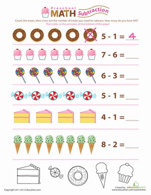 preschool subtraction    sweets    images