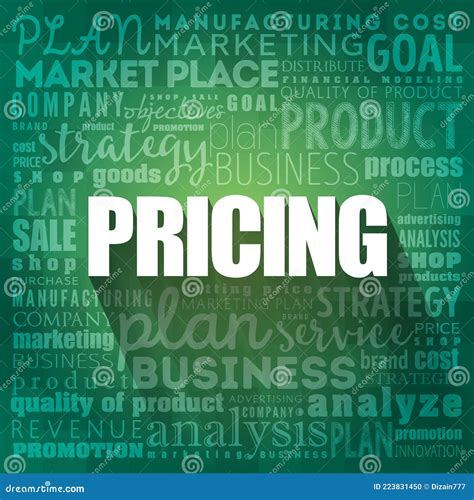 Pricing Word Cloud Collage Business Concept Background Stock