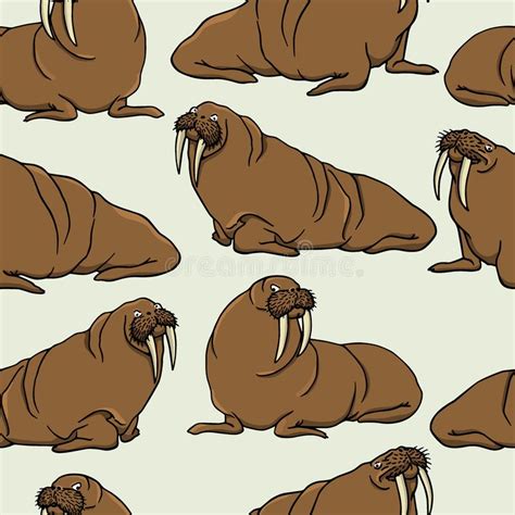 Hand Drawn Walruses Stock Vector Illustration Of Bulkiness 108835083