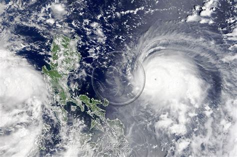Natural Color Satellite View Of Typhoon Chanthu As It Churned The