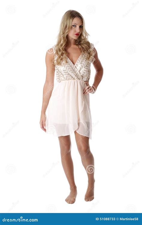 Young Woman Wearing Sheer Flimsy Dress Stock Image Image Of Modeling