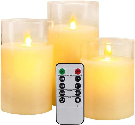 Led Candles Flameless Candles 456 Set Of 3 Real Wax Light Battery