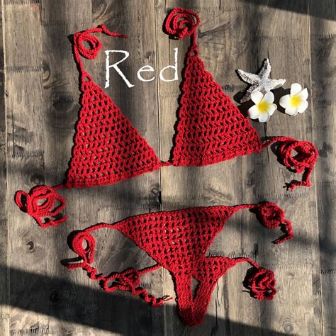 2019 New Handmade Crochet Micro Bikini G Thong String Beach Micro