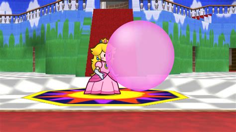 Paper Princess Peach Blowing Bubble Gum In Mmd By Tedster7800 On Deviantart