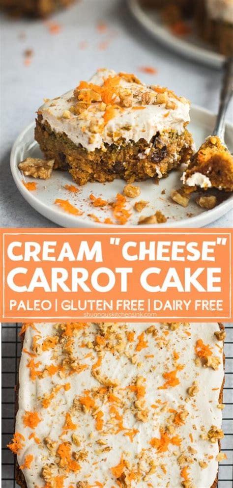 Paleo Carrot Cake Bars Gluten Free Shuangys Kitchensink