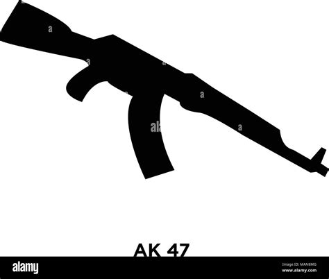 Ak47 Silhouette On White Background Vector Illustration Stock Vector