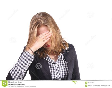 Depressed Woman Stock Photo Image Of Forehead Beauty